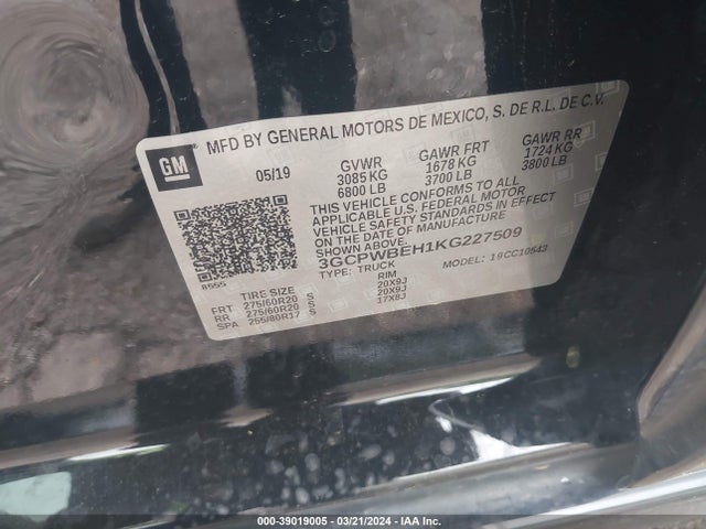 Chevrolet Silverado 1500 Custom 2019 3GCPWBEH1KG227509 Image 9