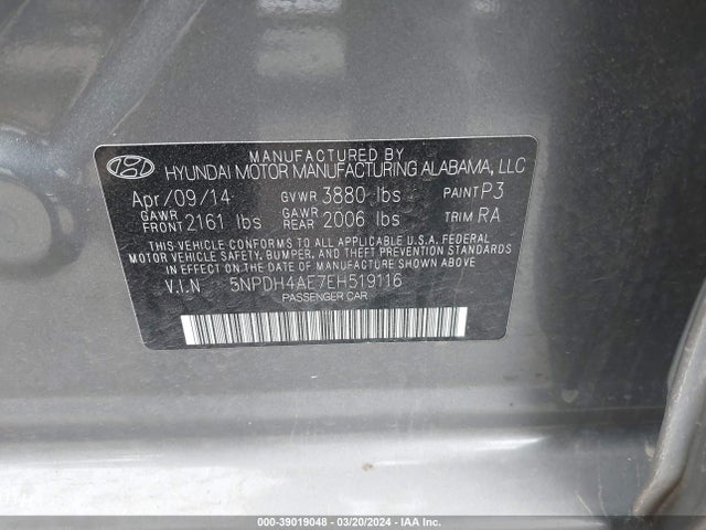 Hyundai Elantra 2014 5NPDH4AE7EH519116 Image 21