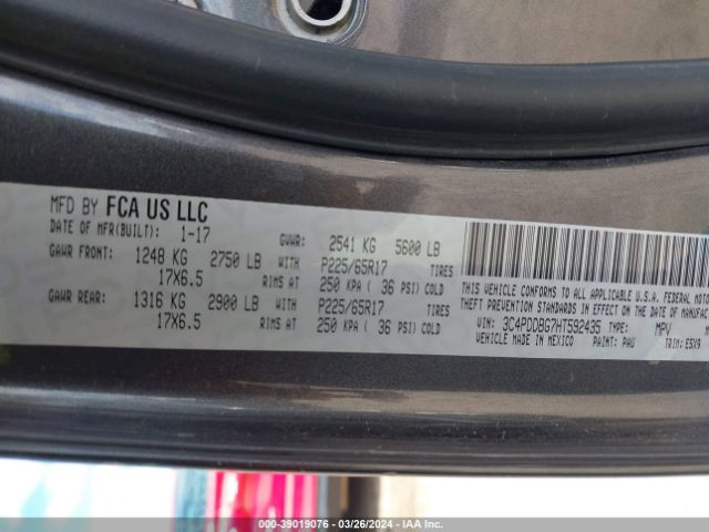 3C4PDDBG7HT592435 Dodge Journey Sxt Awd