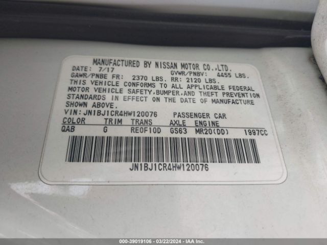 JN1BJ1CR4HW120076 Nissan Rogue Sport Sl