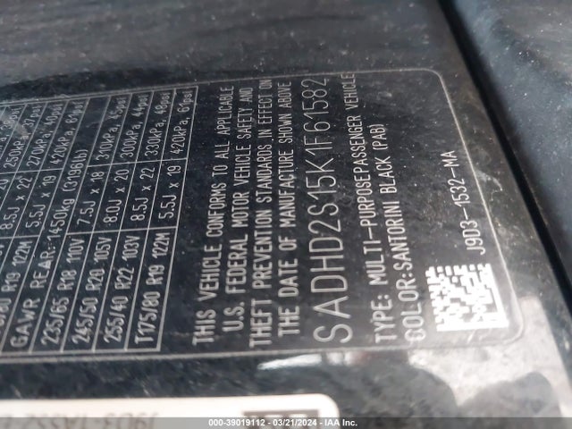 2019 JAGUAR I-PACE SADHD2S15K1F61582 Photo 8