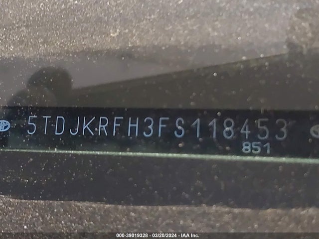 Toyota Highlander Xle V6 2015 5TDJKRFH3FS118453 Image 9