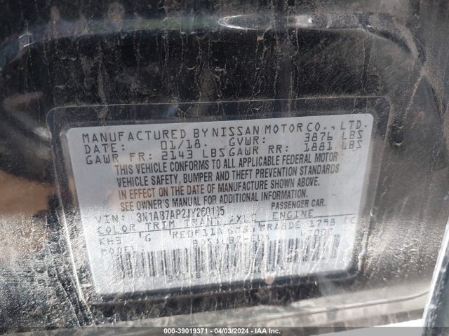 Nissan SENTRA S 2018 3N1AB7AP2JY260185 Image 9