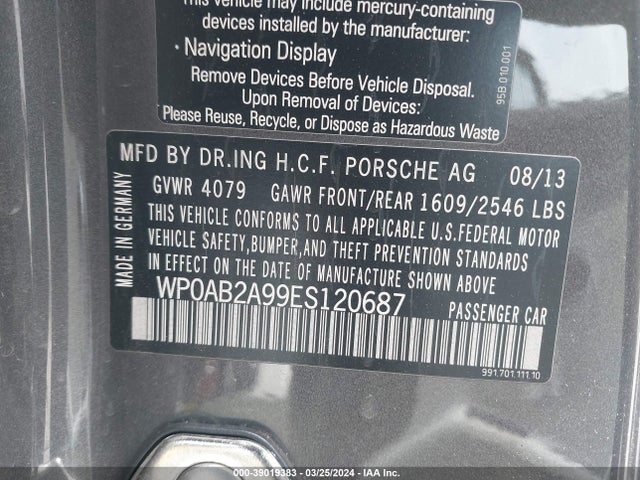2014 PORSCHE 911 WP0AB2A99ES120687 Photo 8