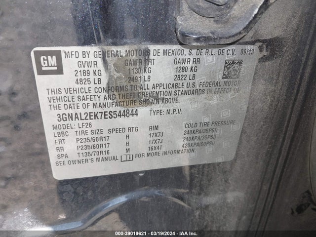 Chevrolet Captiva Sport 2ls 2014 3GNAL2EK7ES544844 Image 9