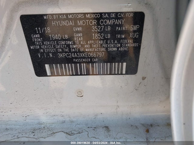 Hyundai Accent Sel 2019 3KPC24A3XKE066797 Image 9