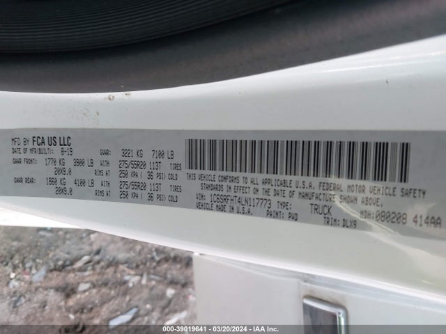 RAM 1500 Limited  4x4 5'7 Box 2020 1C6SRFHT4LN117773 Image 9