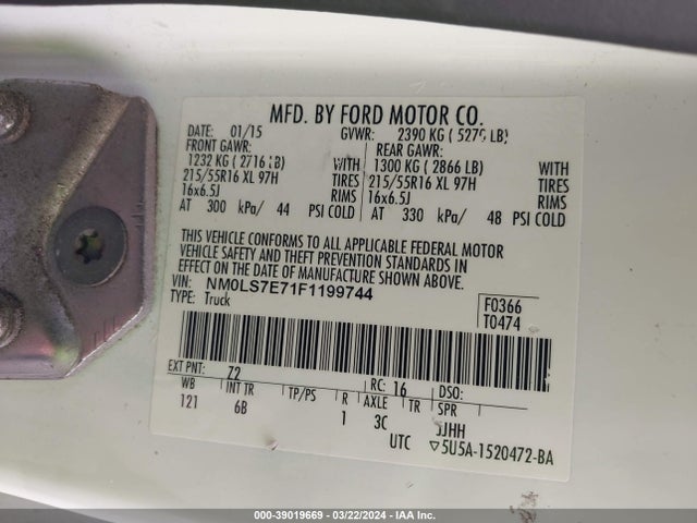 Ford Transit Connect Xl 2015 NM0LS7E71F1199744 Image 9