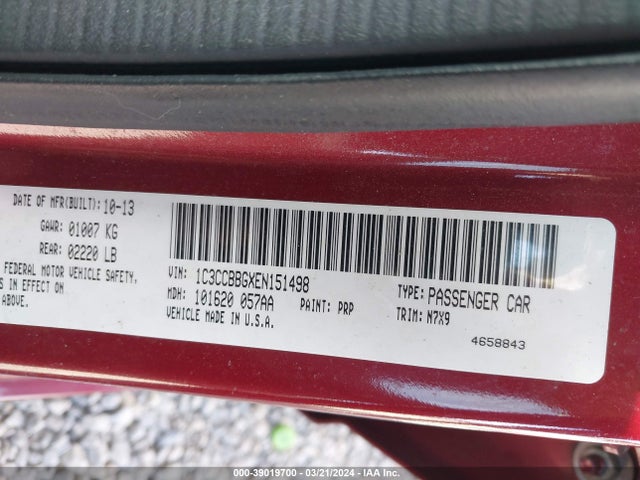 Chrysler 200 Touring 2014 1C3CCBBGXEN151498 Image 9