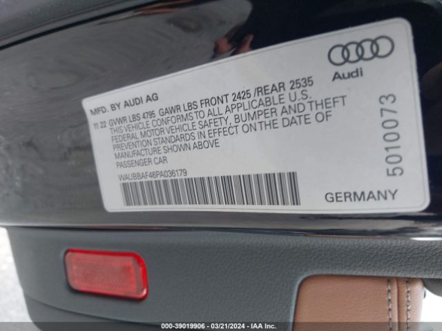 WAUBBAF46PA036179 Audi A4 Premium Plus 40 Tfsi Quattro S Tronic