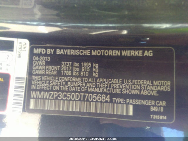 2013 MINI CONVERTIBLE WMWZP3C50DT705684 Photo 8