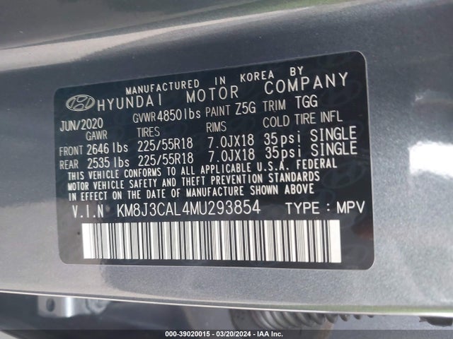 Hyundai TUCSON SEL 2021 KM8J3CAL4MU293854 Image 9