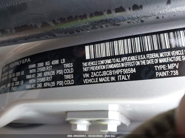 ZACCJBCB1HPF56584 Jeep Renegade Trailhawk 4x4