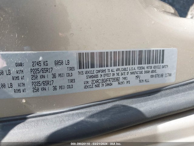 2C4RC1BG0FR739382 Chrysler Town & Country Touring