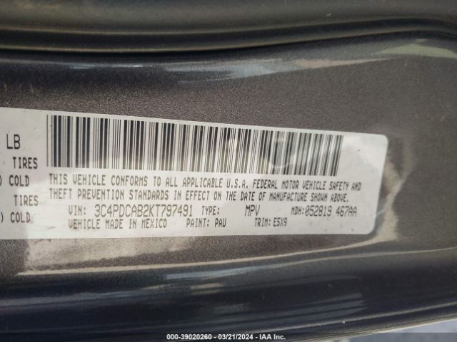 3C4PDCAB2KT797491 Dodge Journey Se Value Package