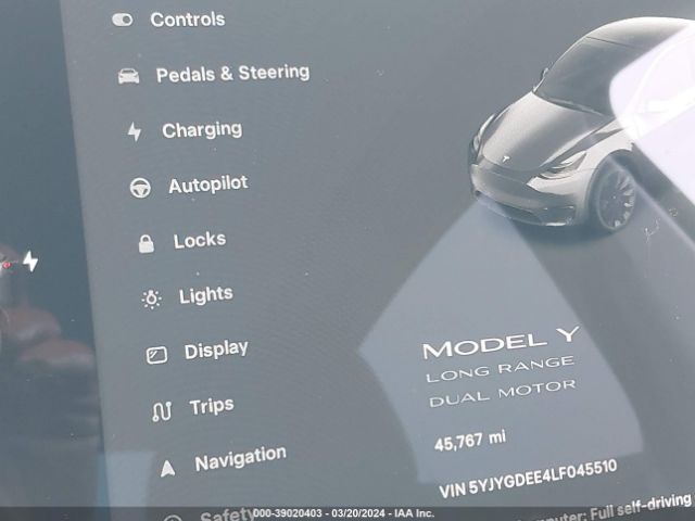 5YJYGDEE4LF045510 Tesla Model Y Long Range Dual Motor All-wheel Drive