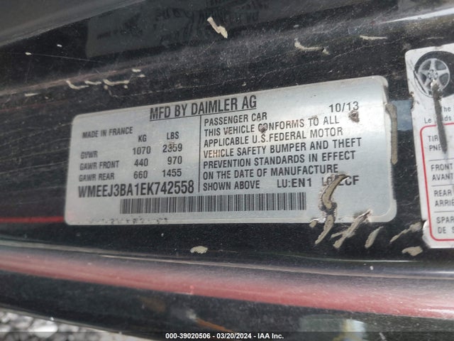 WMEEJ3BA1EK742558 Smart Fortwo Passion/pure
