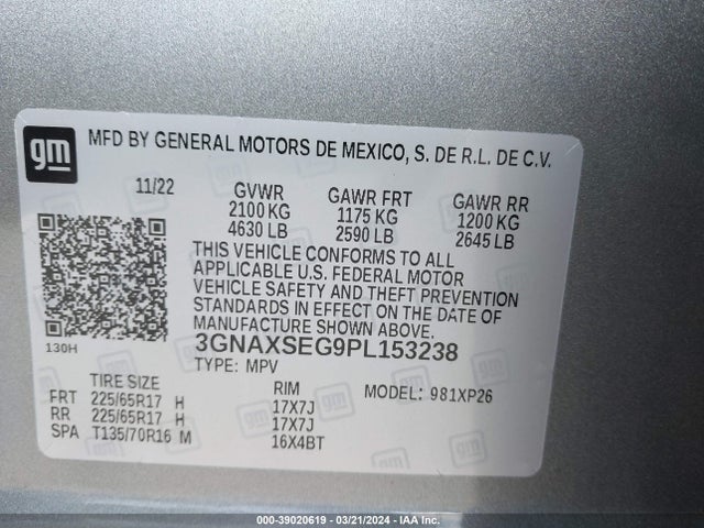 Chevrolet Equinox Awd Ls 2023 3GNAXSEG9PL153238 Image 9