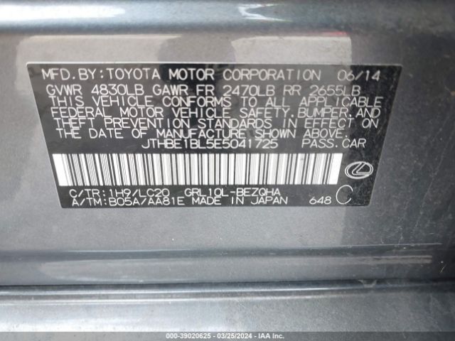 JTHBE1BL5E5041725 Lexus GS 350
