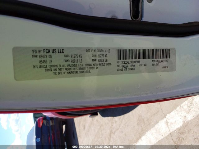 2C3CDXEJ3FH832033 Dodge Charger Srt 392