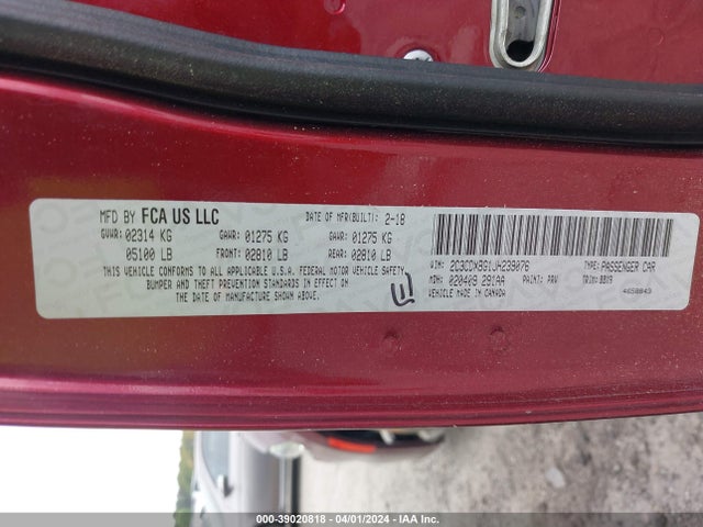 Dodge Charger Sxt Rwd 2018 2C3CDXBG1JH239076 Image 9