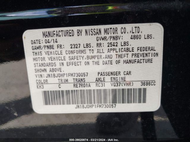 JN1BJ0HP1FM730057 Infiniti Qx50 Journey