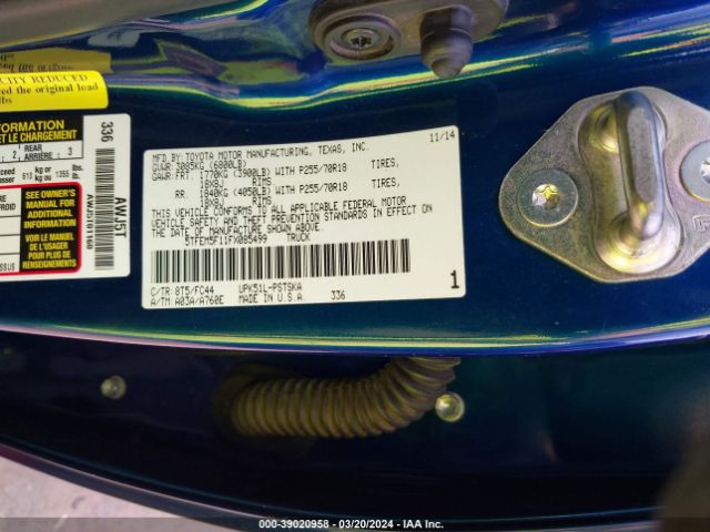 5TFEM5F11FX085499 Toyota Tundra Sr5 4.6l V8