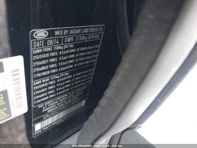 SALGS2TF5EA186407 Land Rover Range Rover 5.0l V8 Supercharged/5.0l V8 Supercharged Ebony Edition