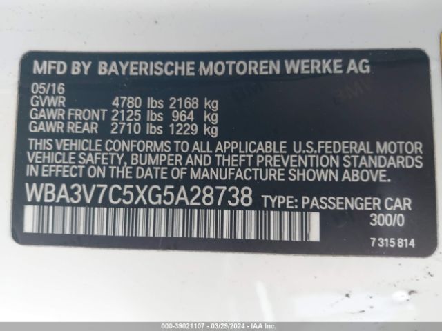 WBA3V7C5XG5A28738 BMW 428i
