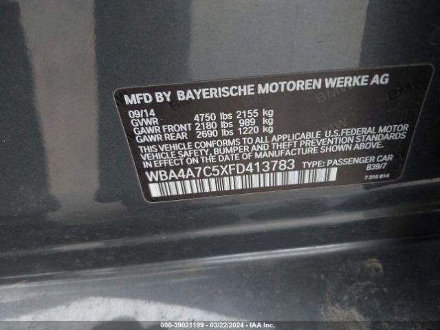 WBA4A7C5XFD413783 BMW 428 Gran Coupe Xdrive