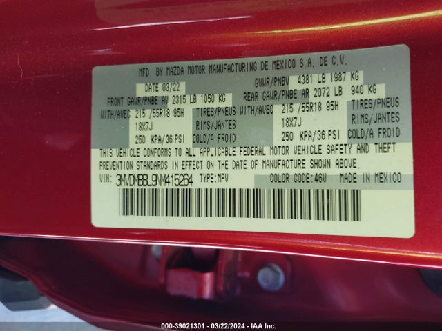 Mazda Cx-30 Select 2022 3MVDMBBL9NM415264 Image 9