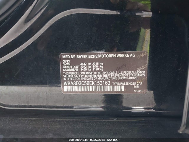 BMW 328D 2014 WBA3D3C58EK153163 Image 9