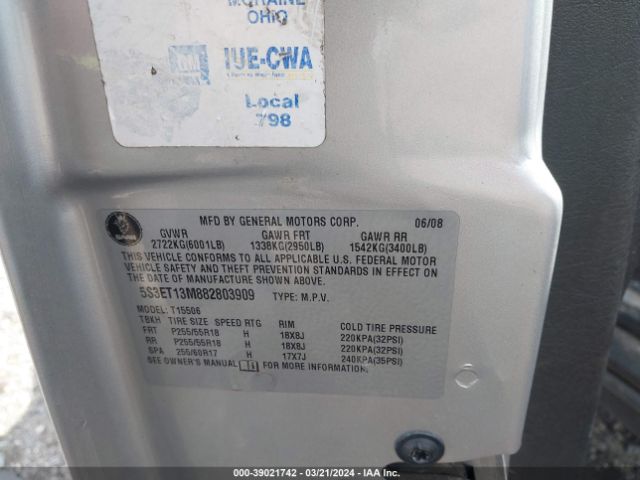 2008 SAAB 9-7X 5S3ET13M882803909 Photo 8