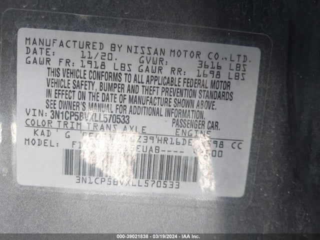 Nissan Kicks S Xtronic Cvt 2020 3N1CP5BVXLL570533 Image 9
