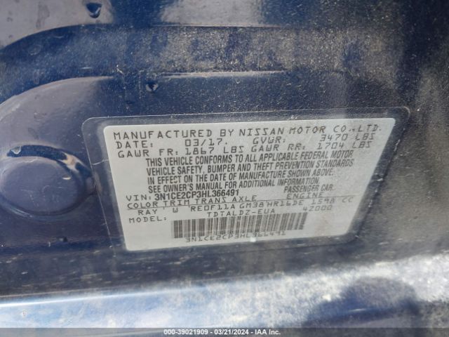 3N1CE2CP3HL366491 Nissan Versa Note Sv
