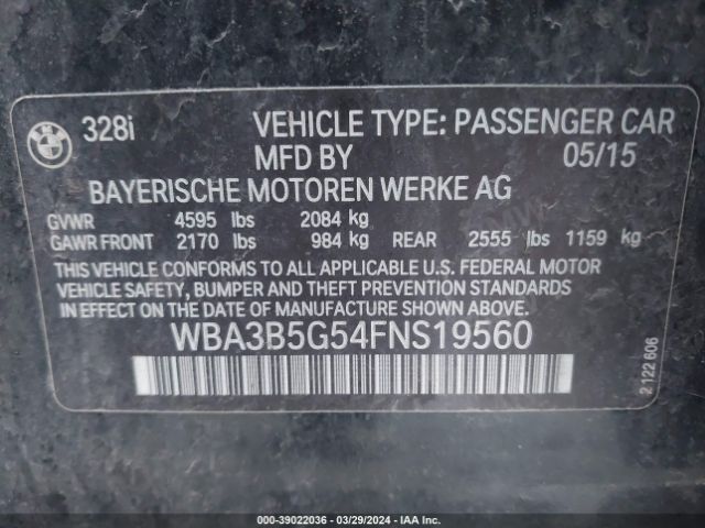 WBA3B5G54FNS19560 BMW 328i Xdrive