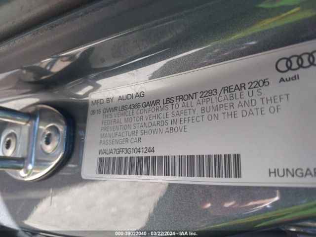 WAUA7GFF3G1041244 Audi A3 1.8t Premium