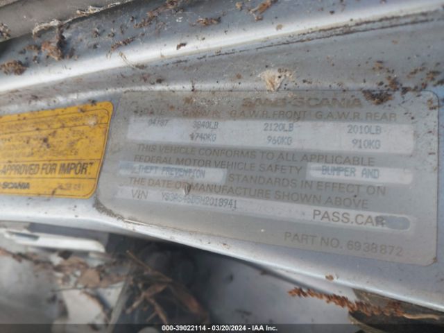 1987 SAAB 900 YS3AS46D5H2018941 Photo 8