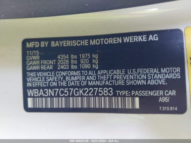 WBA3N7C57GK227583 BMW 428i