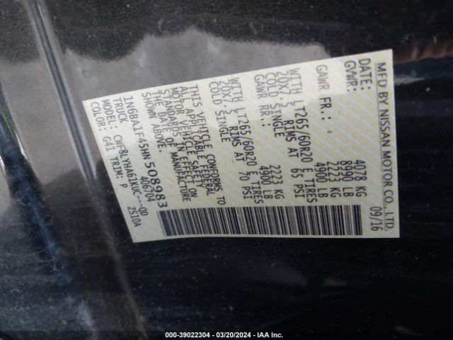 1N6BA1F45HN508983 Nissan Titan Xd Platinum Reserve Diesel