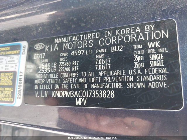 KIA Sportage Lx 2018 KNDPM3AC0J7353828 Image 9