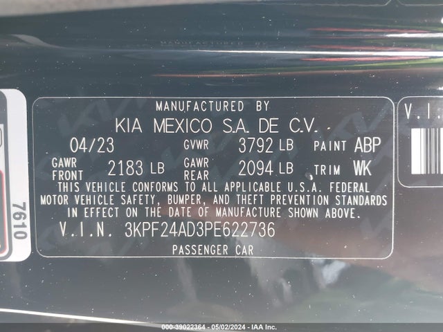 KIA Forte Lxs 2023 3KPF24AD3PE622736 Image 9
