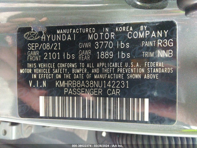 Hyundai Venue Se 2022 KMHRB8A38NU142231 Image 9