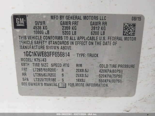 Chevrolet Silverado 2500hd Ltz 2015 1GC1KWE83FF656814 Image 9