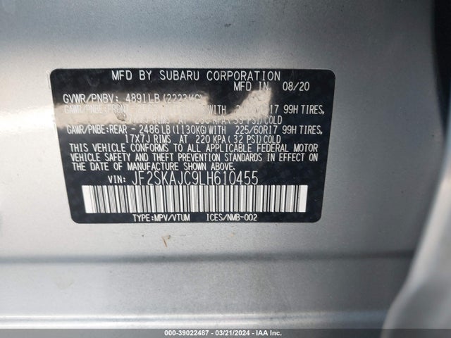 Subaru Forester Premium 2020 JF2SKAJC9LH610455 Image 9