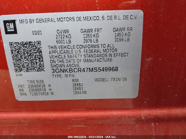 Chevrolet Blazer Fwd 2lt 2021 3GNKBCR47MS549968 Image 9