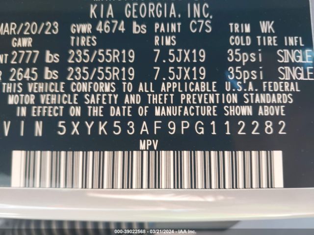 5XYK53AF9PG112282 KIA Sportage Sx-prestige