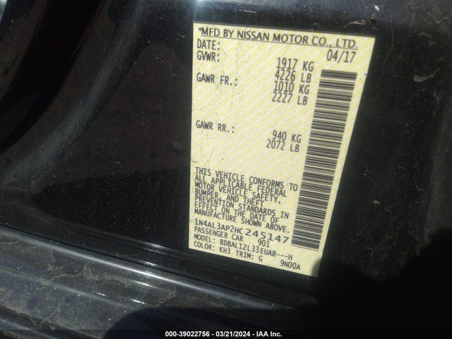 Nissan Altima 2.5 Sv 2017 1N4AL3AP2HC245147 Image 9