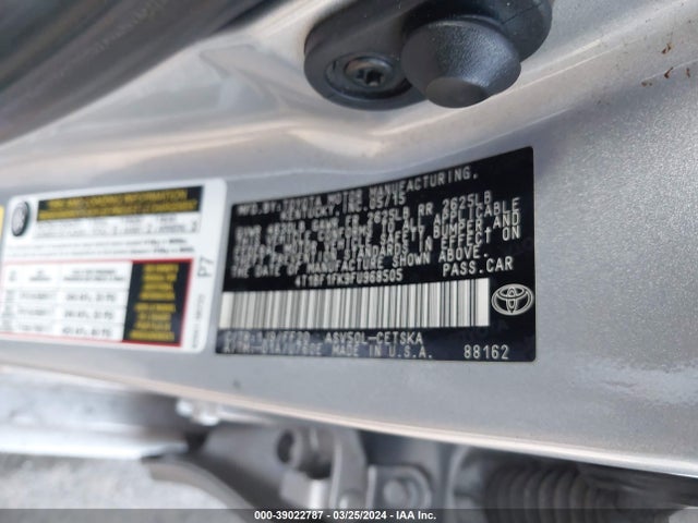Toyota CAMRY SE 2015 4T1BF1FK9FU968505 Image 9
