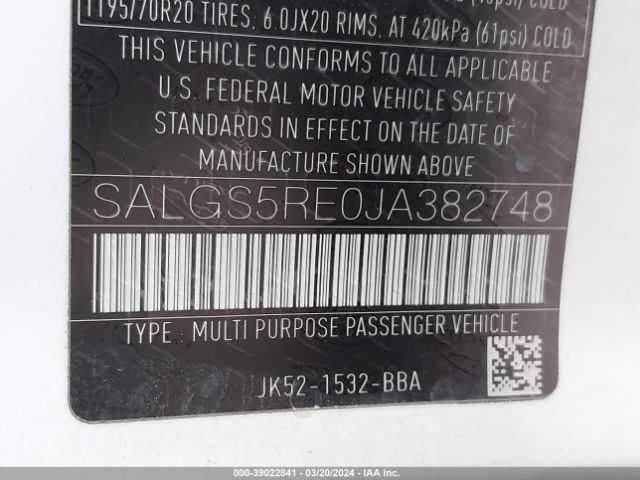 SALGS5RE0JA382748 Land Rover Range Rover 5.0l V8 Supercharged